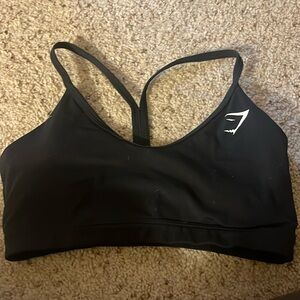 Gym shark women’s sports bra black medium cross ties in the back
